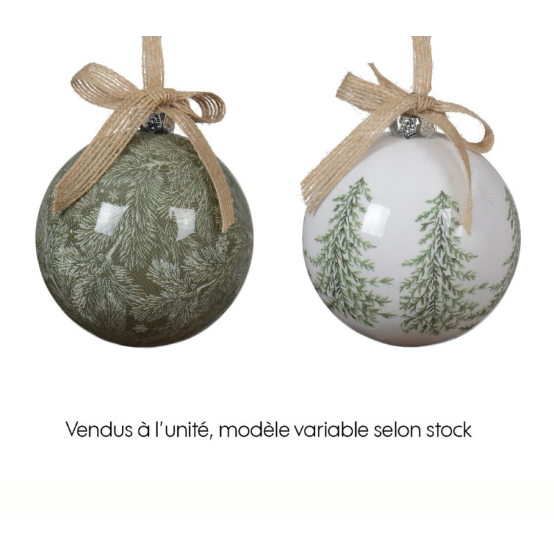 Boule de Noël en mousse polymère, coloris blanc/ve
