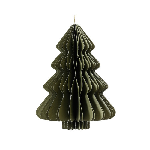 Suspension de Noël en papier : sapin, coloris vert