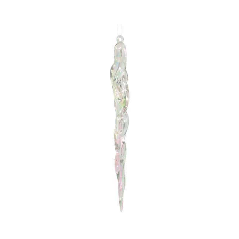 Suspension de Noël : stalactite transparente irisé