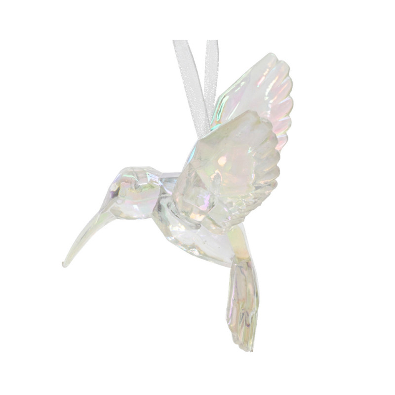 Suspension de Noël en acrylique : oiseau irisé tra