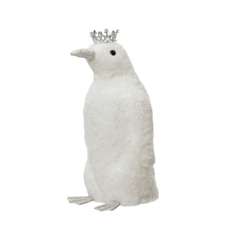 Pingouin polyester blanc 25X25X47cm