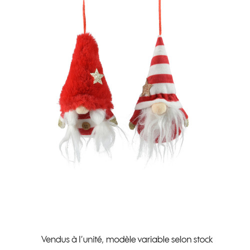 Suspension de Noël : Gnome en polyester rouge 5x5x