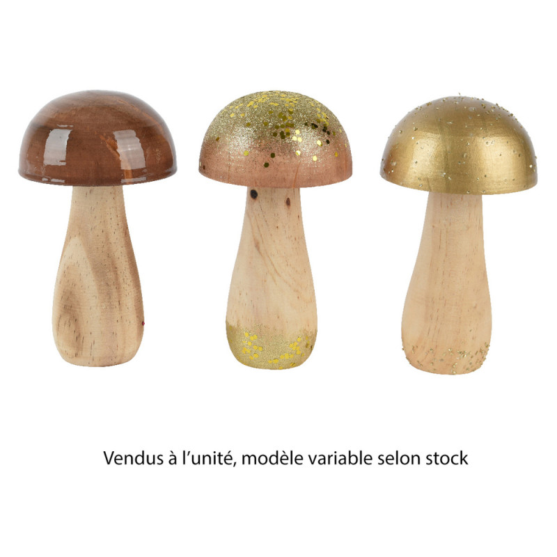 Suspension champignon en bois - coloris variable -