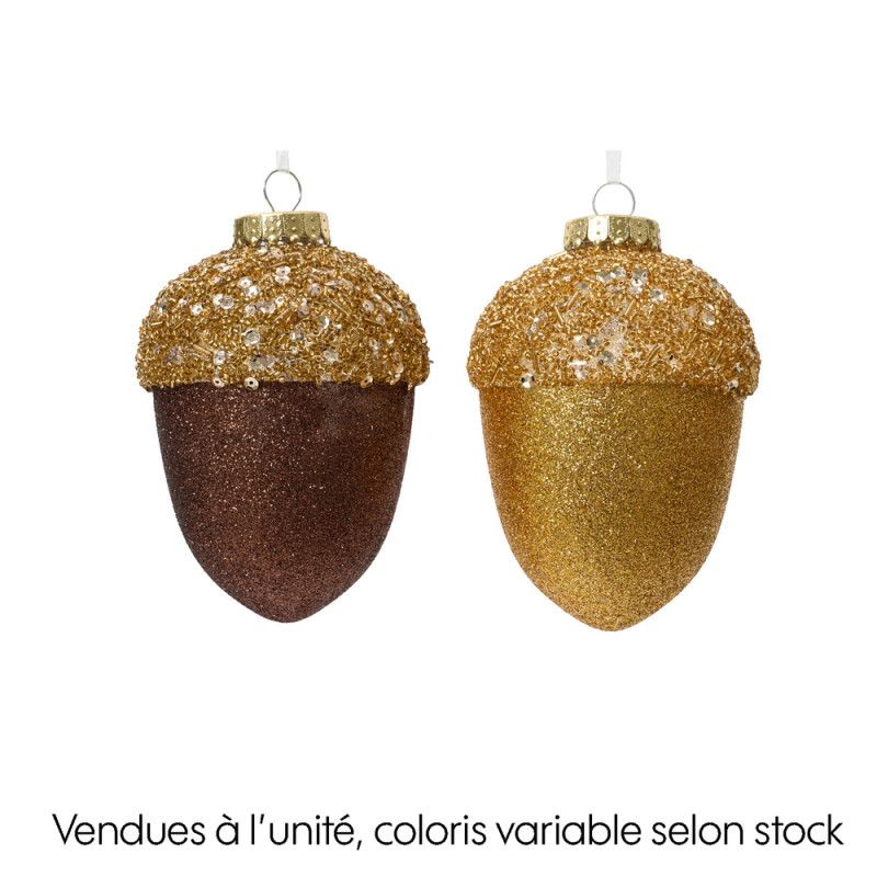 Suspension de Noël : gland, coloris variables - H.