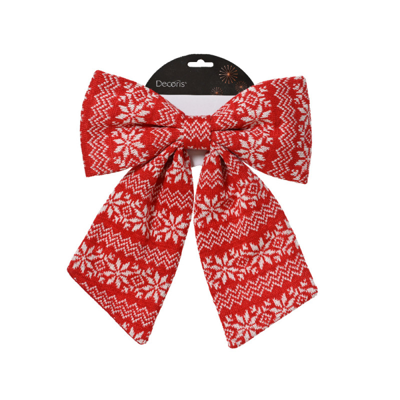 Suspension de Noël : nud avec motifs, coloris rou