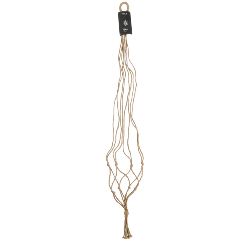 Suspension Knot en macramé pour pot, coloris beige