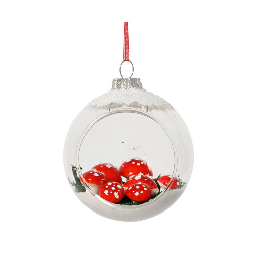 Boule de Noël en verre 'Champignon' - D. 8cm