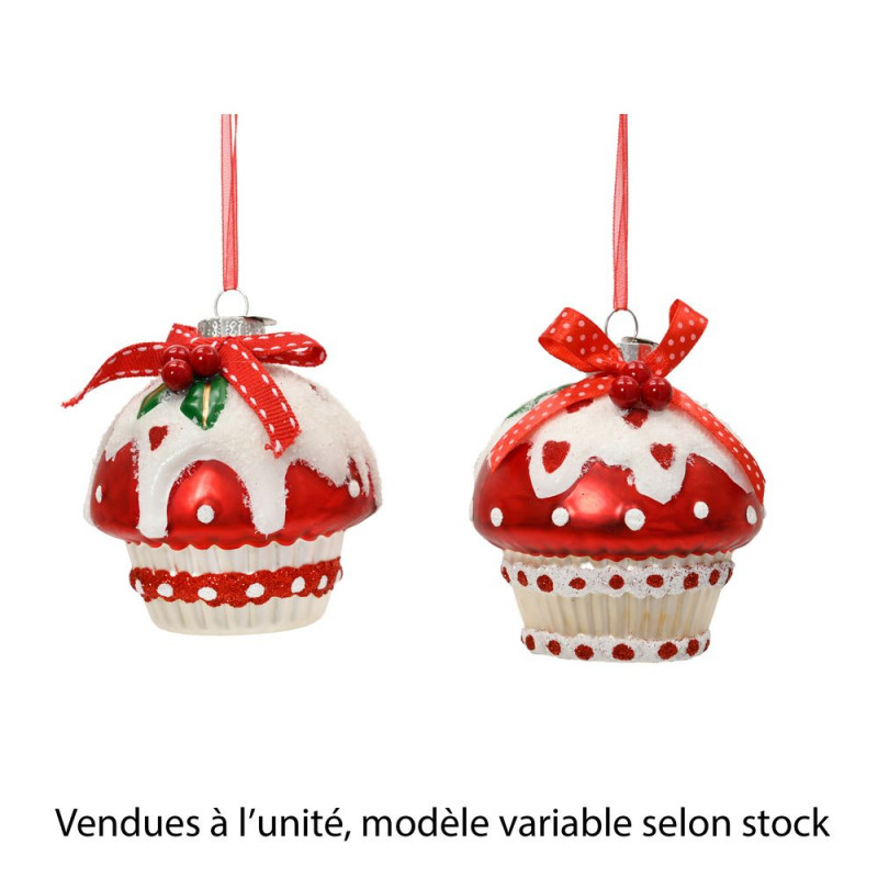 Décoration à suspendre 'Cupcake', coloris rouge -