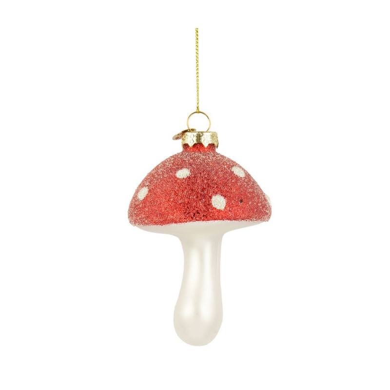 Suspension de Noël en verre 'Champignon', coloris
