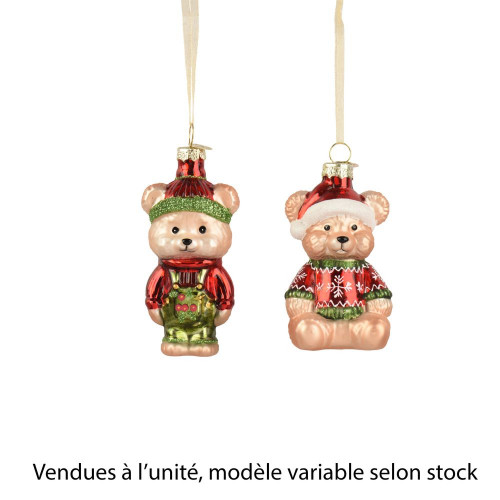 Suspension de Noël en verre 'Ours', modèle variabl
