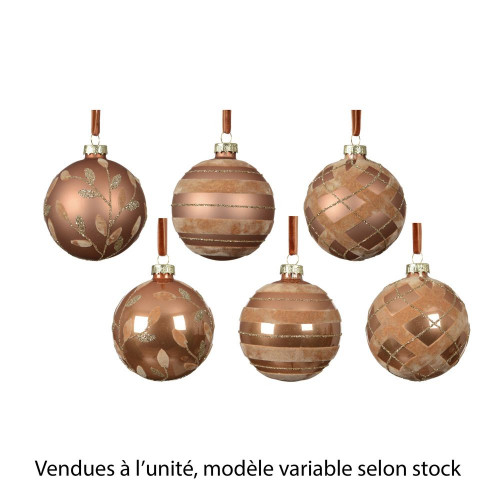 Boule de Noël en verre, modèles variables - D. 8cm