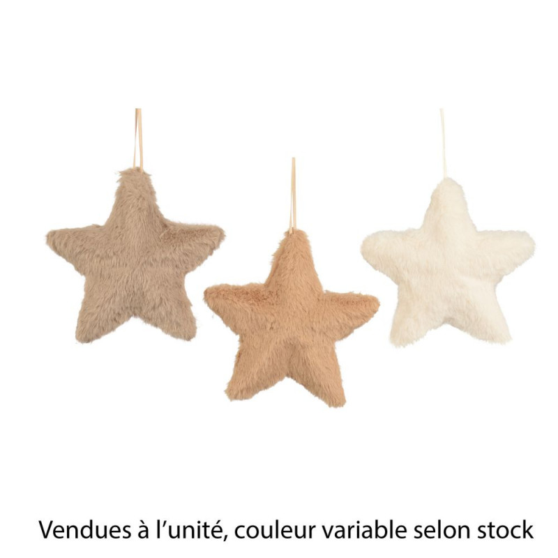 Suspension de Noël 'Étoile fourrure', coloris vari