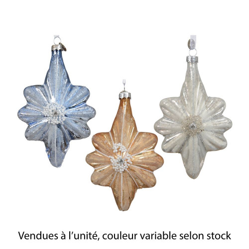 Suspension de Noël en verre 'Étoile', coloris vari