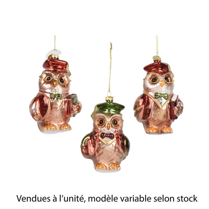 Chouette à lunettes de Noël à suspendre, modèles v