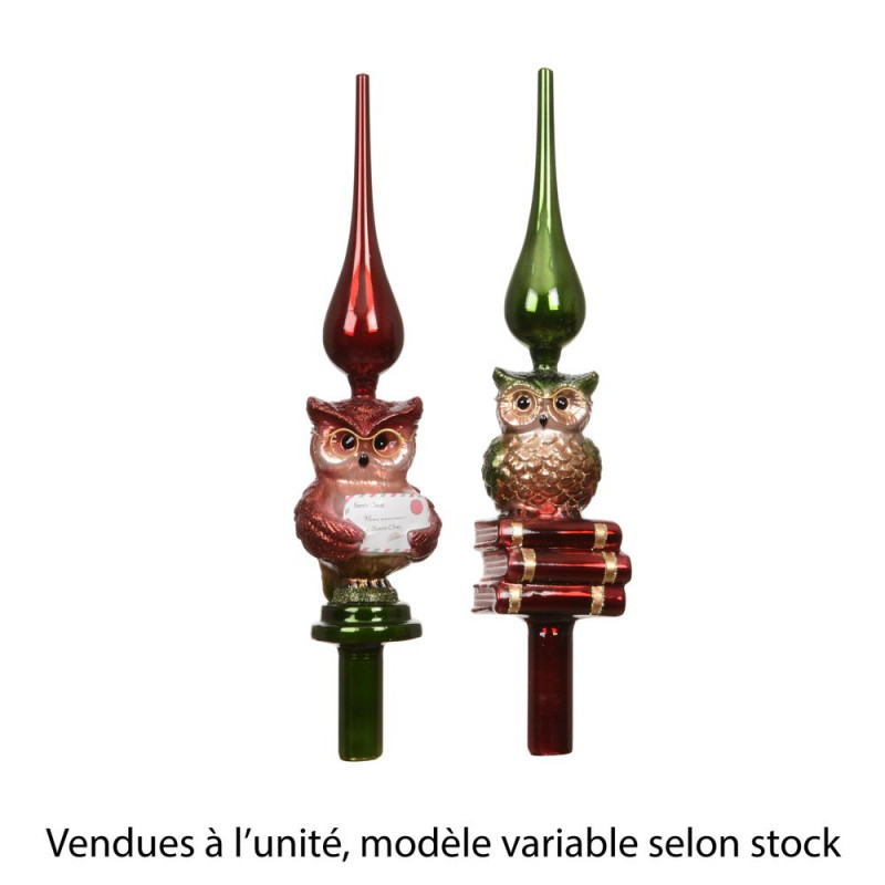 Cimier en verre 'Chouette', modèle variable - H. 3