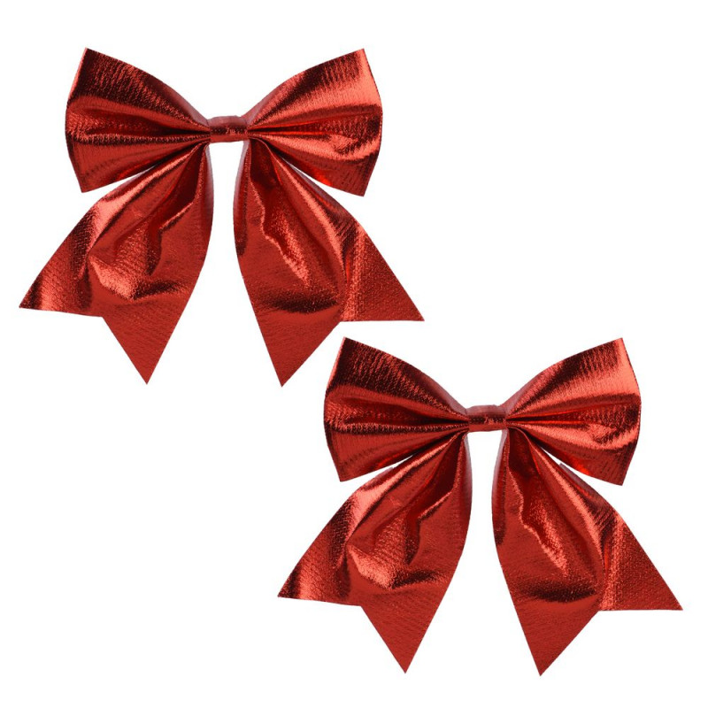 Lot de 2 nuds de Noël, coloris rouge - H. 17cm