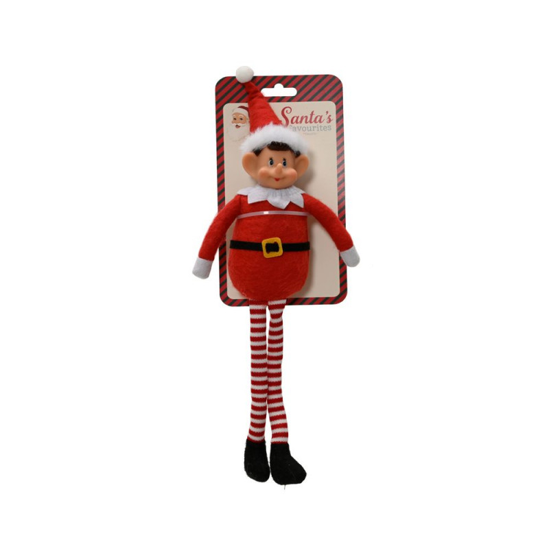 Elfe de Noël, coloris rouge et blanc - H. 33cm