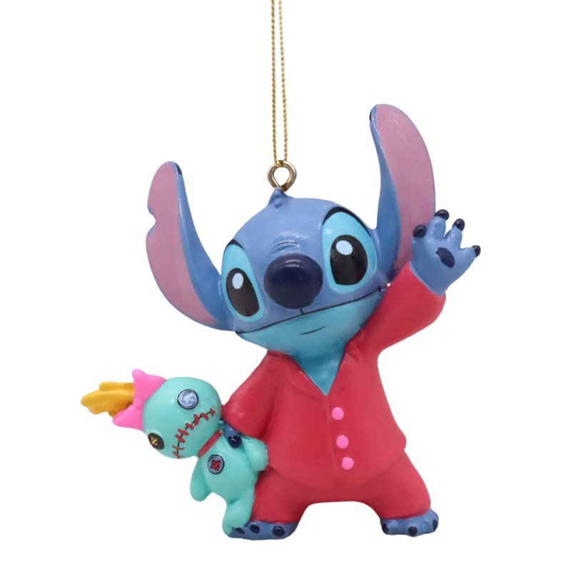 Suspension de Noël : Stitch en pyjama avec son dou