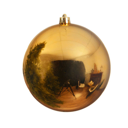 Boule de Noël brillante, coloris or - D. 20cm