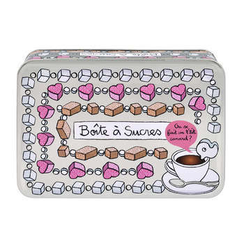 Boîte à sucre, en métal L. 19,5 x l. 13 cm - P'tit