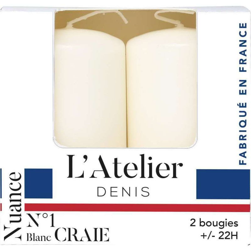 2 Bougies cylindriques, Blanc