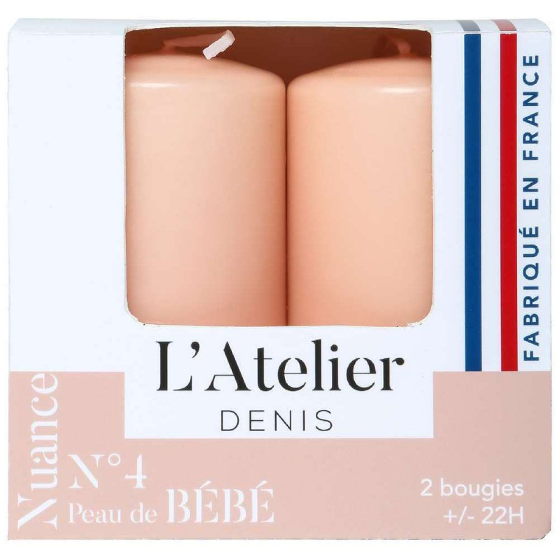 2 Bougies cylindriques, Rose