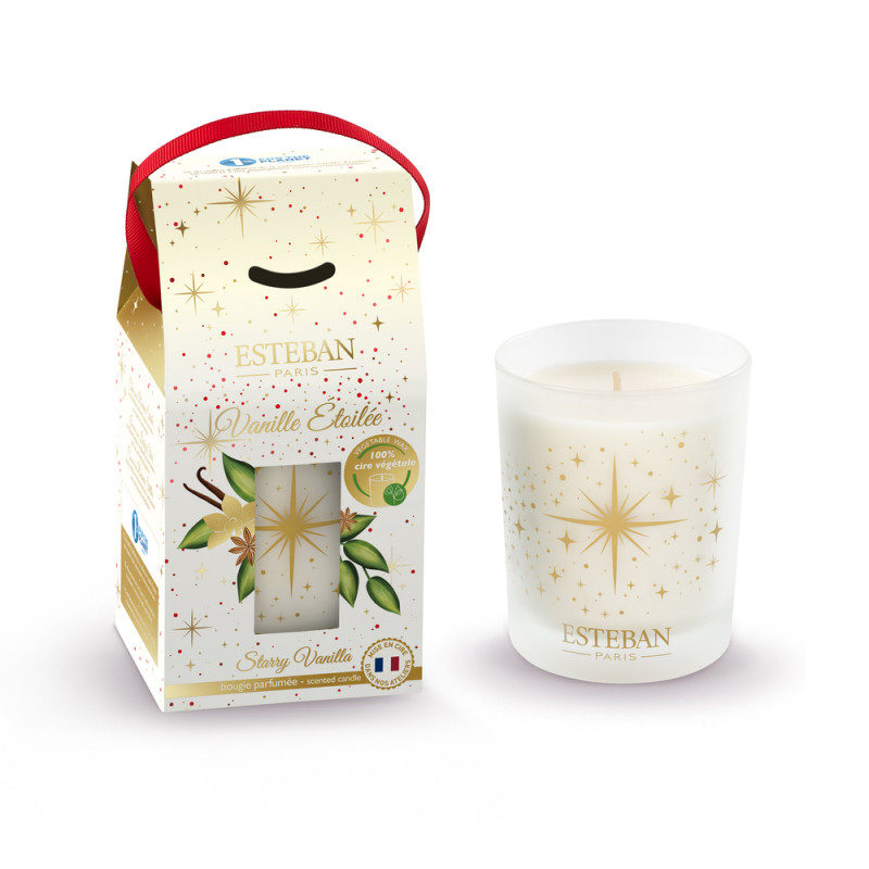 Bougie naturelle parfumée, Vanille étoilée - 180g