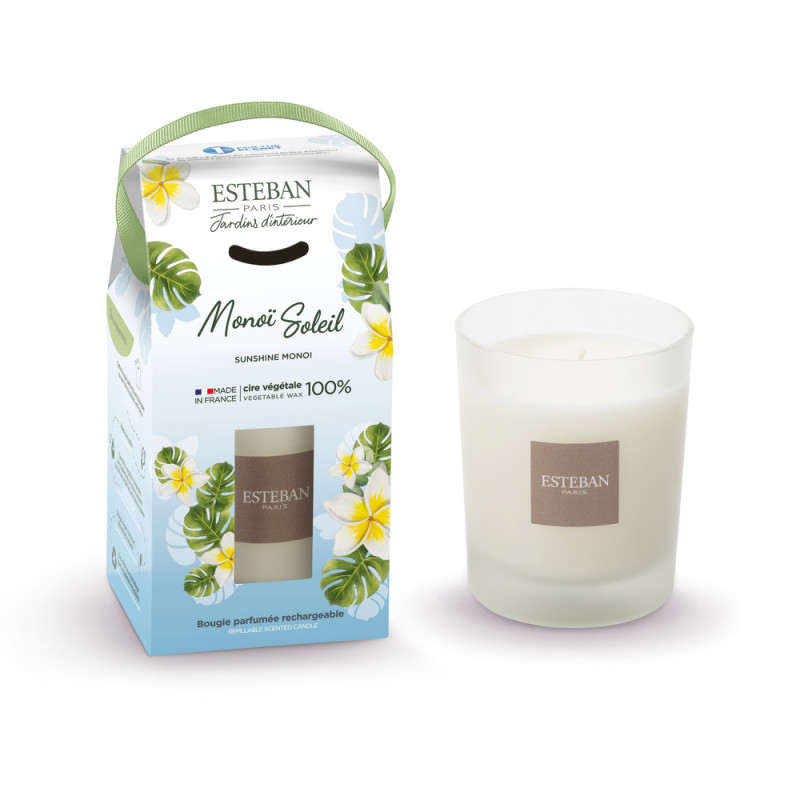 Bougie parfumée rechargeable 'Monoï Soleil' - 180g