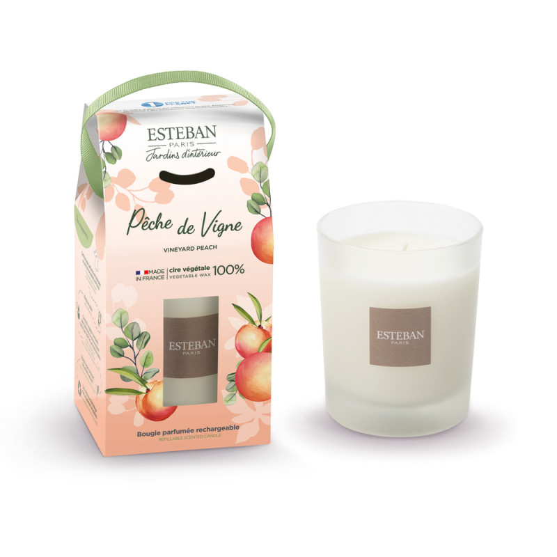 Bougie parfumée rechargeable 'Pêche de Vigne' - 18