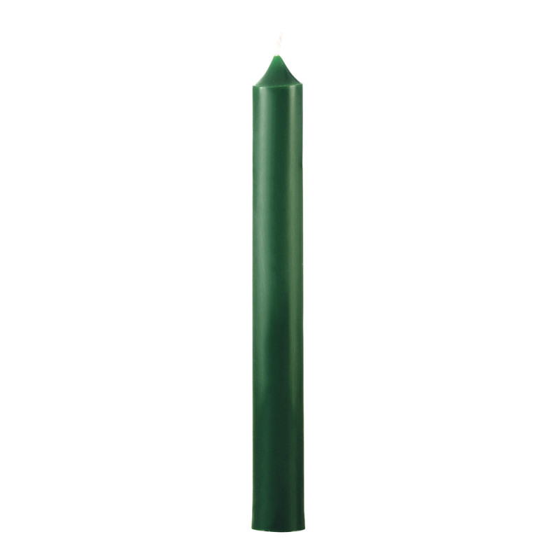 Bougie chandelle, coloris vert forêt - H. 20xD. 2,