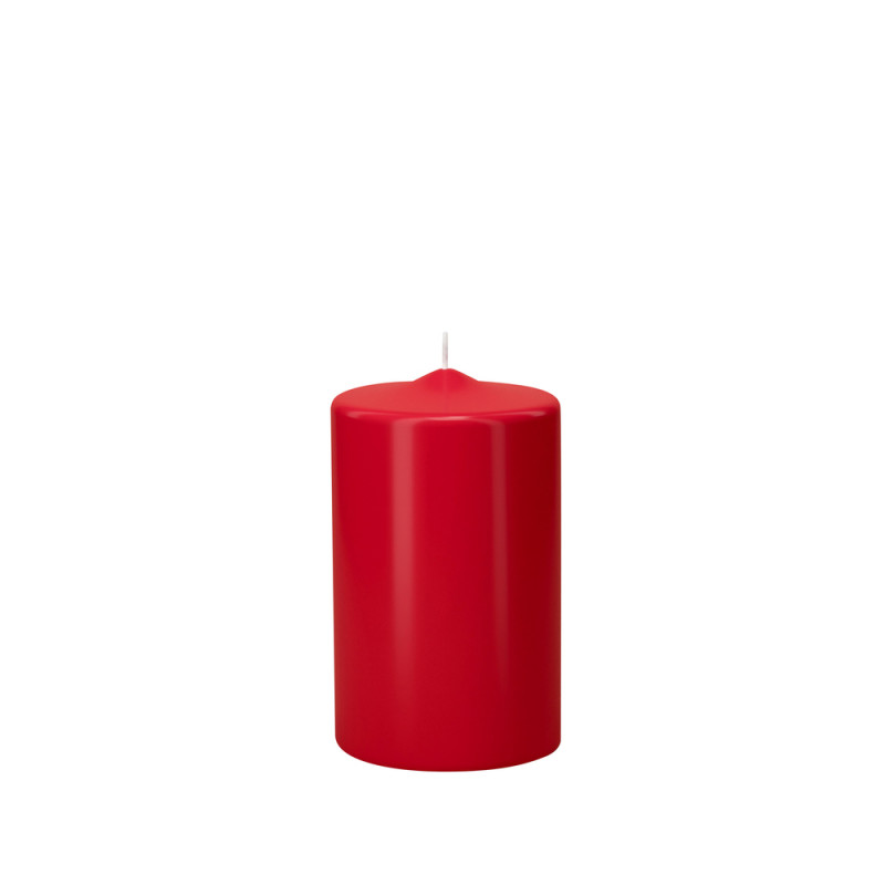 Bougie cylindrique, coloris rouge - H. 10xD. 6cm