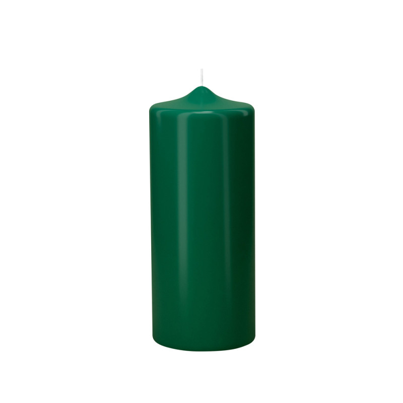 Bougie cylindrique, coloris vert - H. 15xD. 6cm