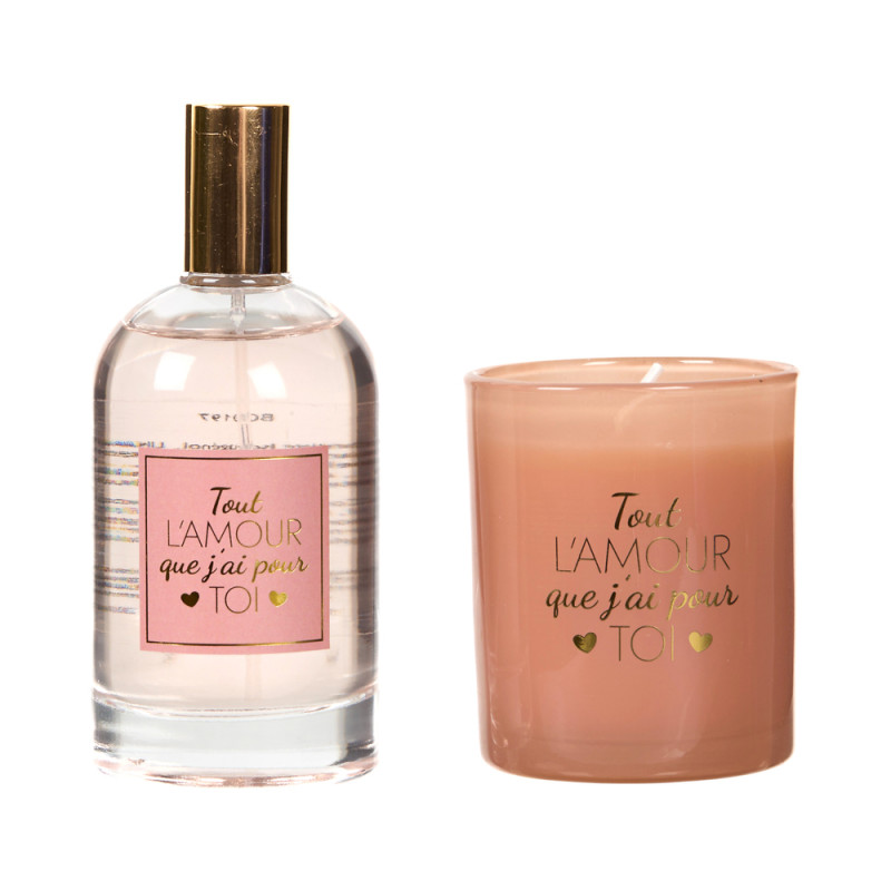 Coffret bougie et spray parfumé Pour elle , modèle
