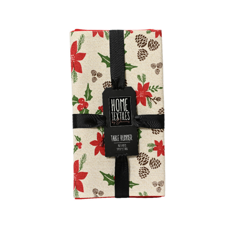 Chemin Table Poinsettia 150X30 Cm