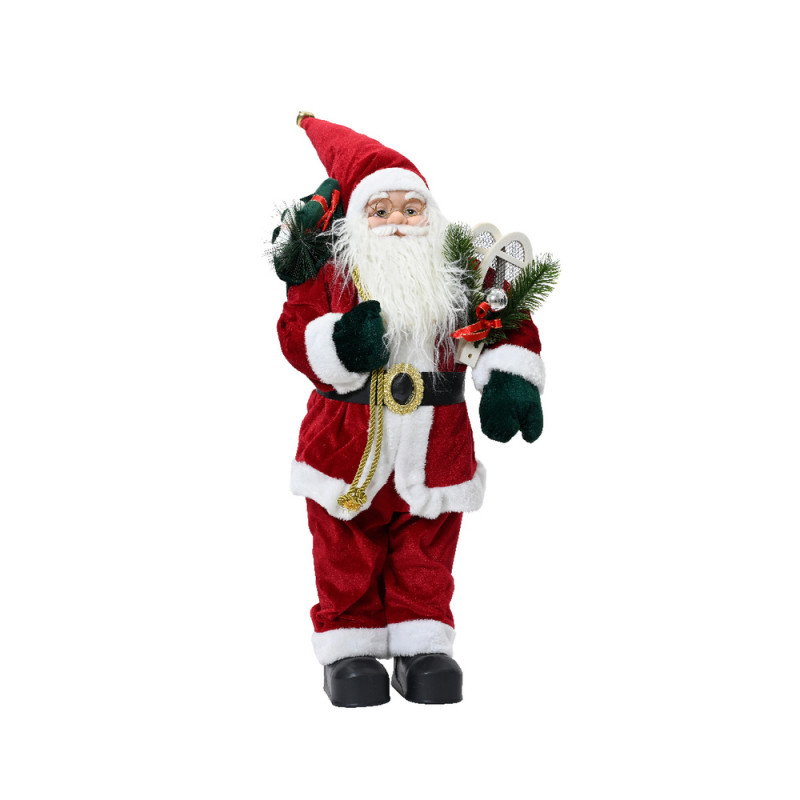 Père Noël polyester rouge 17X11X30cm