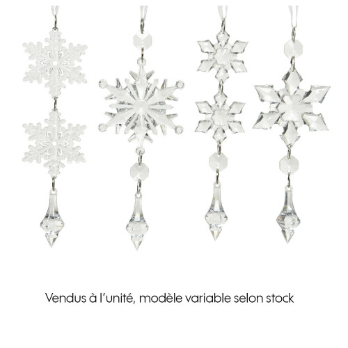 Suspension de Noël : Flocon de neige acrylique H16