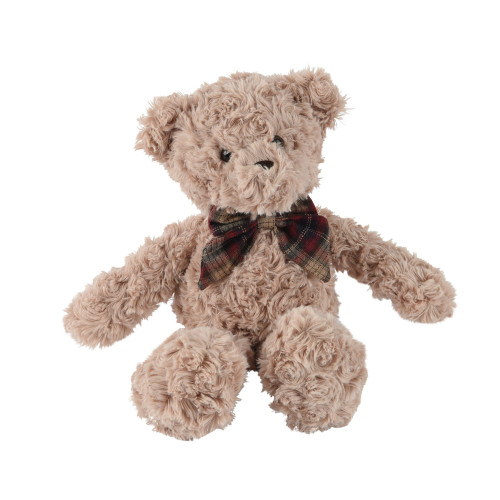 Ours en peluche avec nud, coloris marron - H. 30c