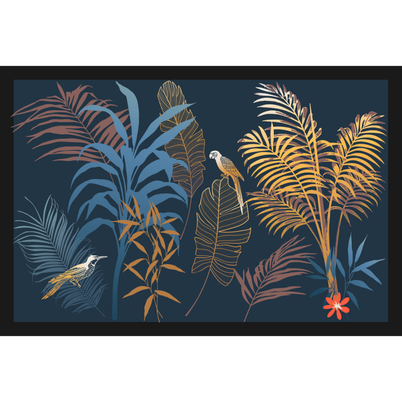 Paillasson d'intérieur 'Eleos birds', coloris bleu