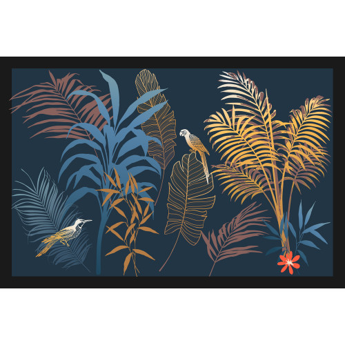 Paillasson d'intérieur 'Eleos birds', coloris bleu