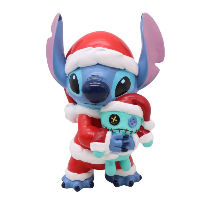 Sujet de Noël : Stitch avec son doudou - H. 20,5cm