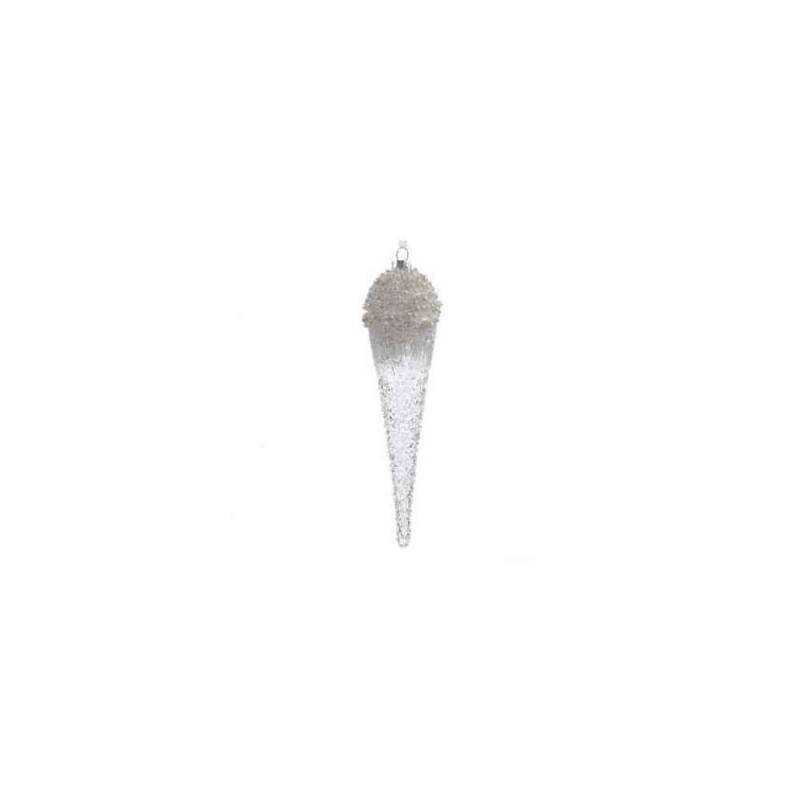 Stalactite en verre avec perles à suspendre