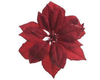 Poinsettia Polyester A Clipser 6 Cm Bordeaux