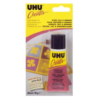 Colle Créativ' tissus feutrine rubans UHU - 38 ml