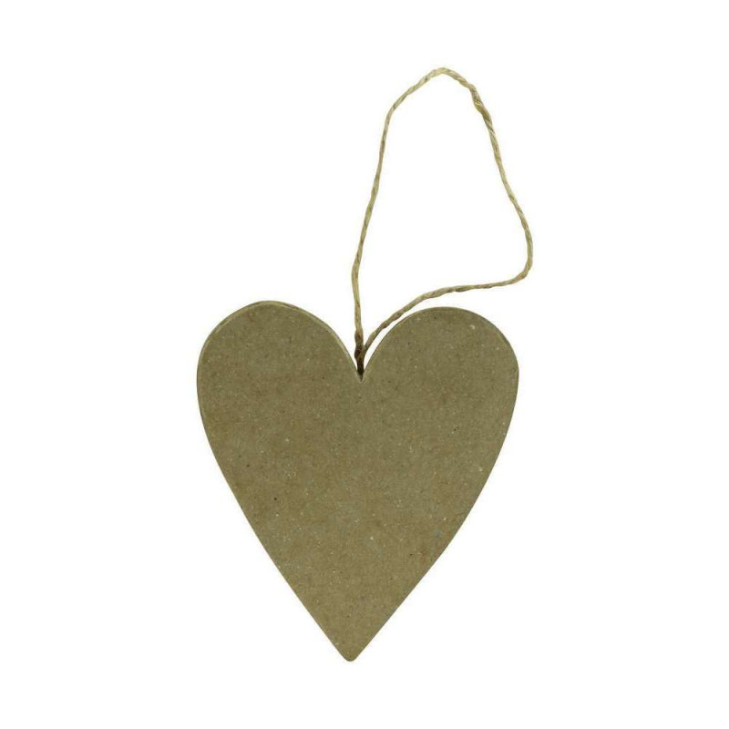 Coeur à décorer : papier mâché, L7xH8cm