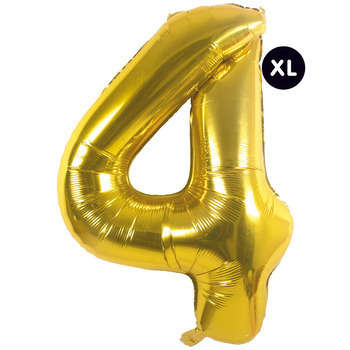 Ballon en aluminium doré chiffre 4