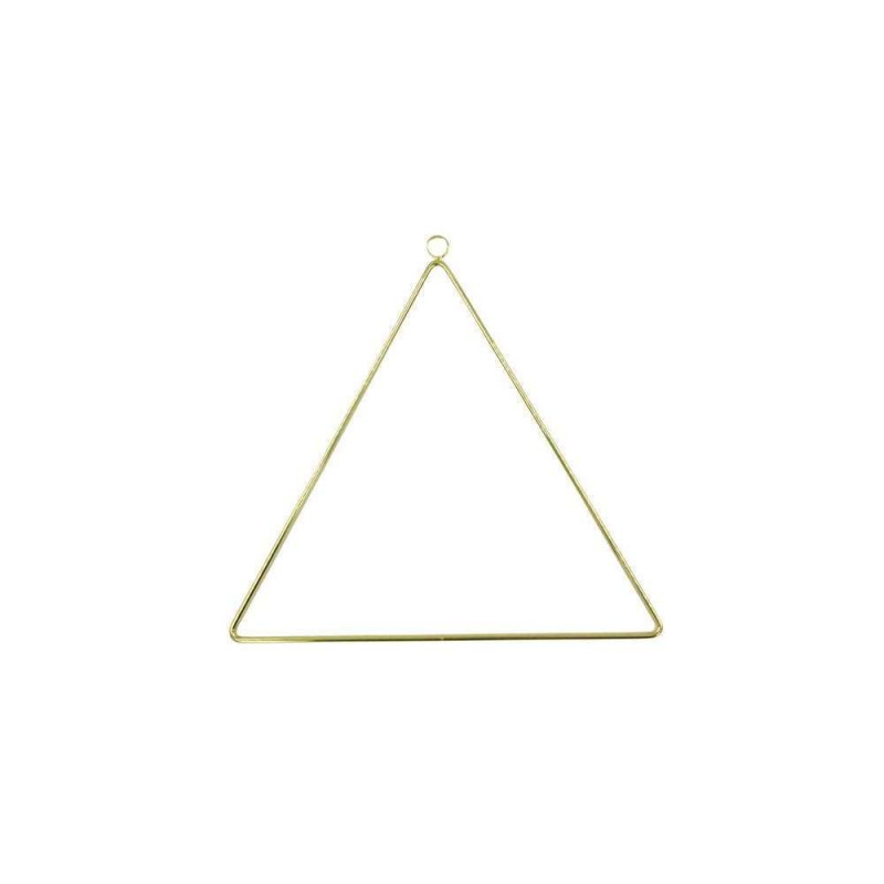 Triangle métal doré avec anneau de suspension