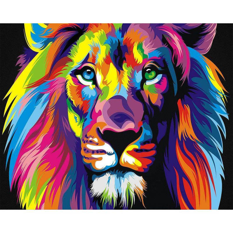 Peinture numéros lion pop art