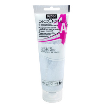 Peinture DecoCreme, 120ml - Paillette argent