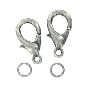 Fermoirs mousquetons argentés : x10