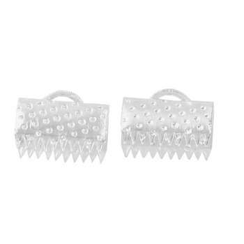 Sachet 18 embouts plats 6x10 mm, argentés